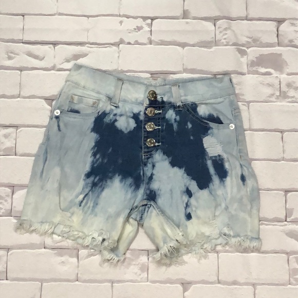 Justice Girl's Acid Wash Denim Shorts - Picture 1 of 5